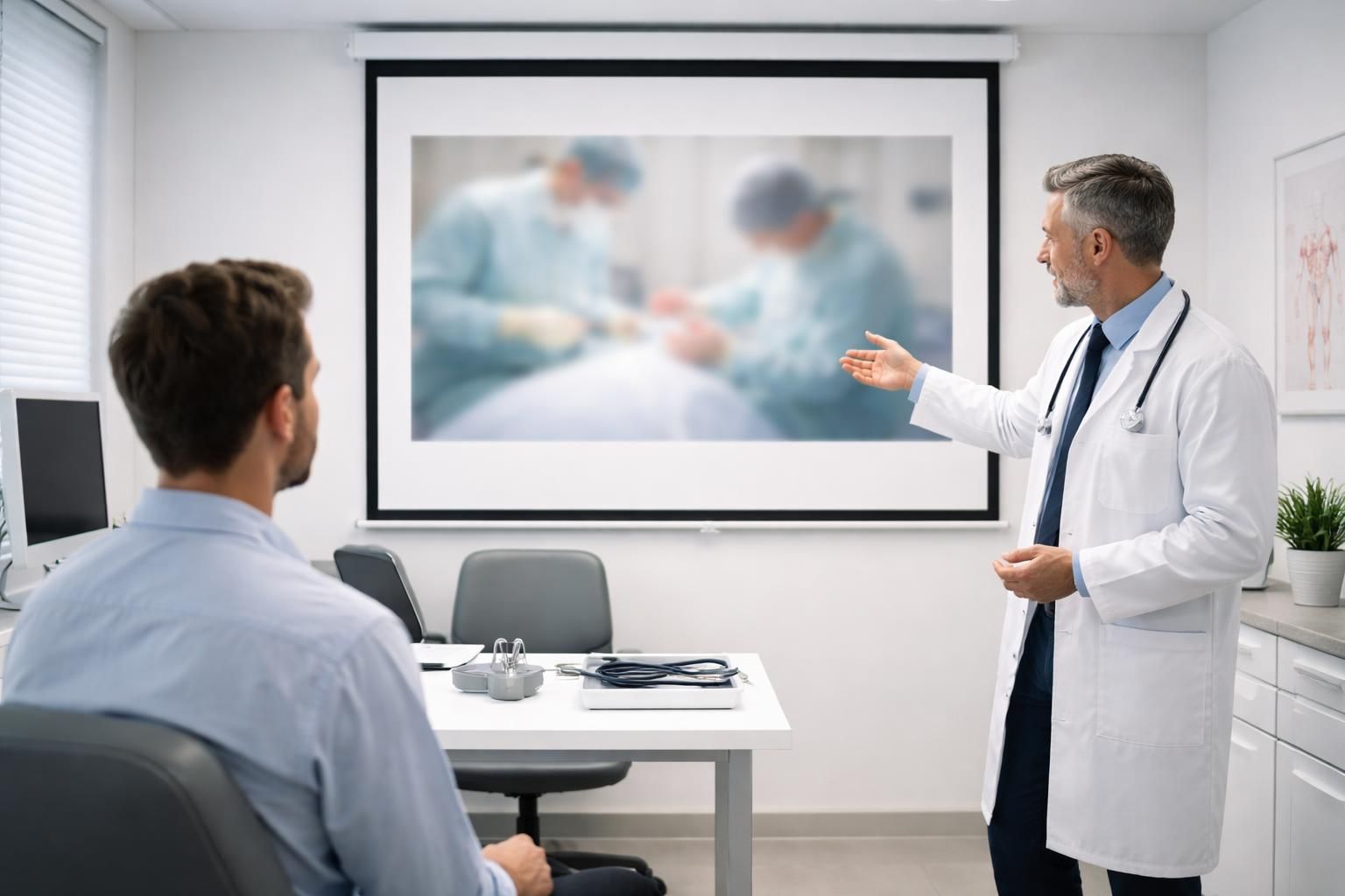 découvrez notre formation médicale avec utilisation d'un écran de projection pour optimiser les procédures au cabinet et améliorer la prise en charge des patients.
