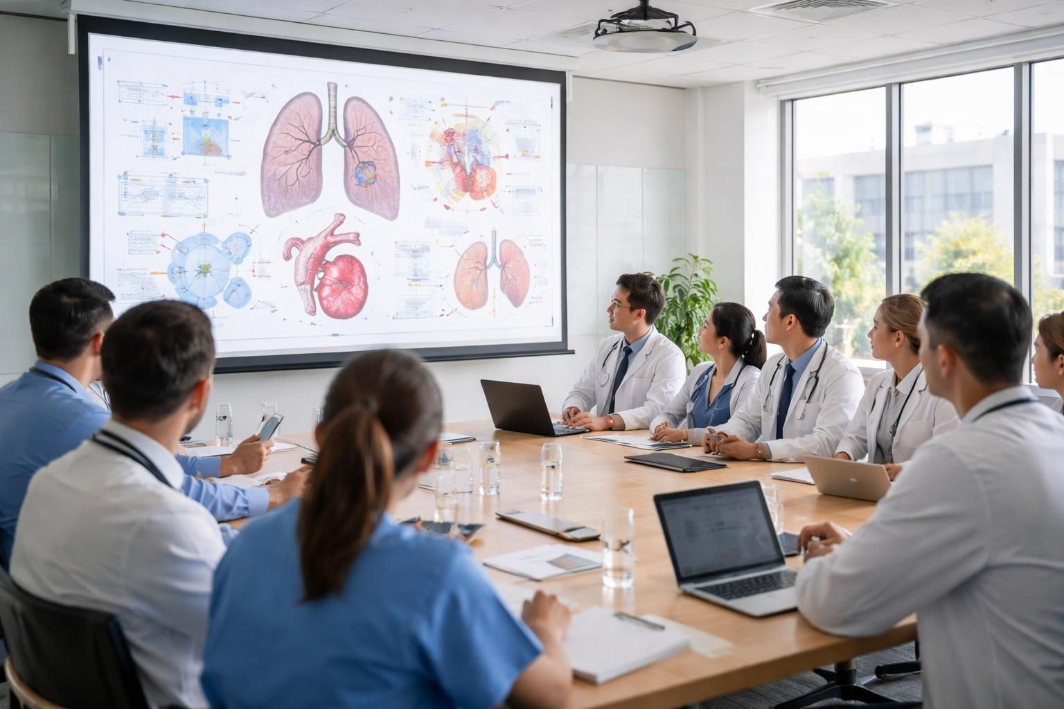 découvrez notre formation médicale interactive avec des protocoles projetés sur écran de projection pour un apprentissage clair et efficace.
