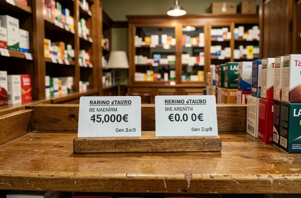 Étiquettes de prix dans un bureau de tabac français comparant le tarif de deux variantes de cigarettes en 2026